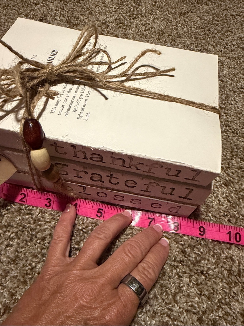 Stack of 3 hand-stamped “rescued” books (8”x5”x4”) - Picture 7 of 9